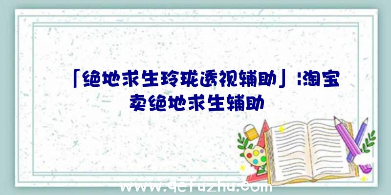 「绝地求生玲珑透视辅助」|淘宝卖绝地求生辅助